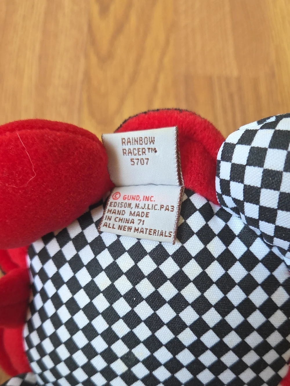 Baby Gund Rainbow Racer Turtle Red White Black Vintage